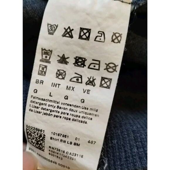 Hugo Boss Mens Pullover Navy Gray Striped Jumper Spellout Sweater Large ** - Picture 11 of 15